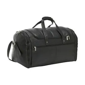 20" Leather Travel Duffel Color: Black