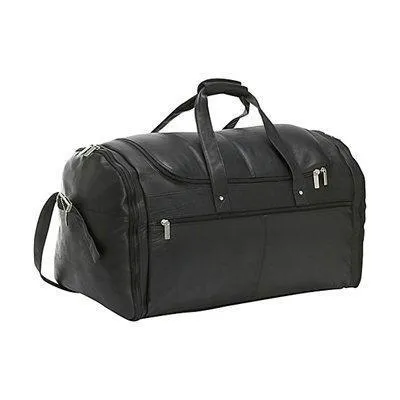 20" Leather Travel Duffel Color: Black