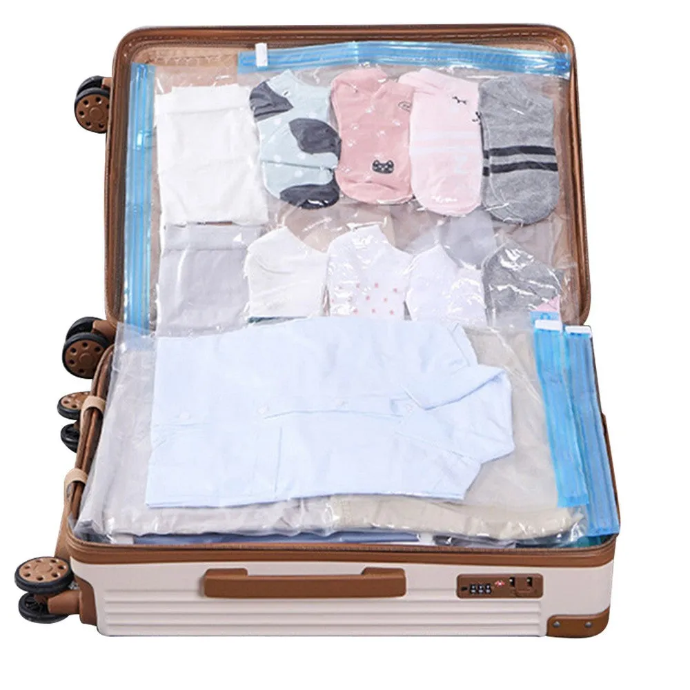 8pcs Set Packing Cubes and 4Pcs Hand Rolling Clothes Compression Storage Bags Travel Luggage Organizers
