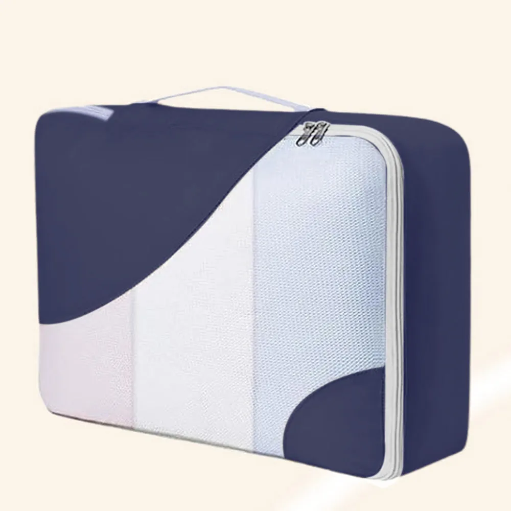 8Pcs Set Travel Packing Cubes Compression Storage Bags for Suitcases Navy