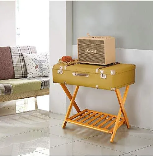 Aadvik Crafts Deluxe Straight Leg Luggage Multipurpose Wooden Stand Rack