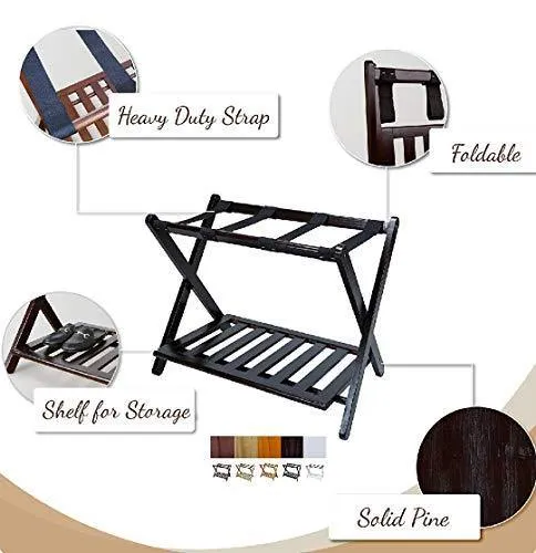 Aadvik Crafts Deluxe Straight Leg Luggage Multipurpose Wooden Stand Rack