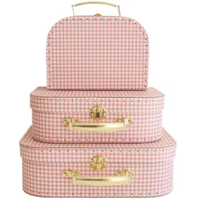 Alimrose Carry Case Set of 3 (Pink Gingham)