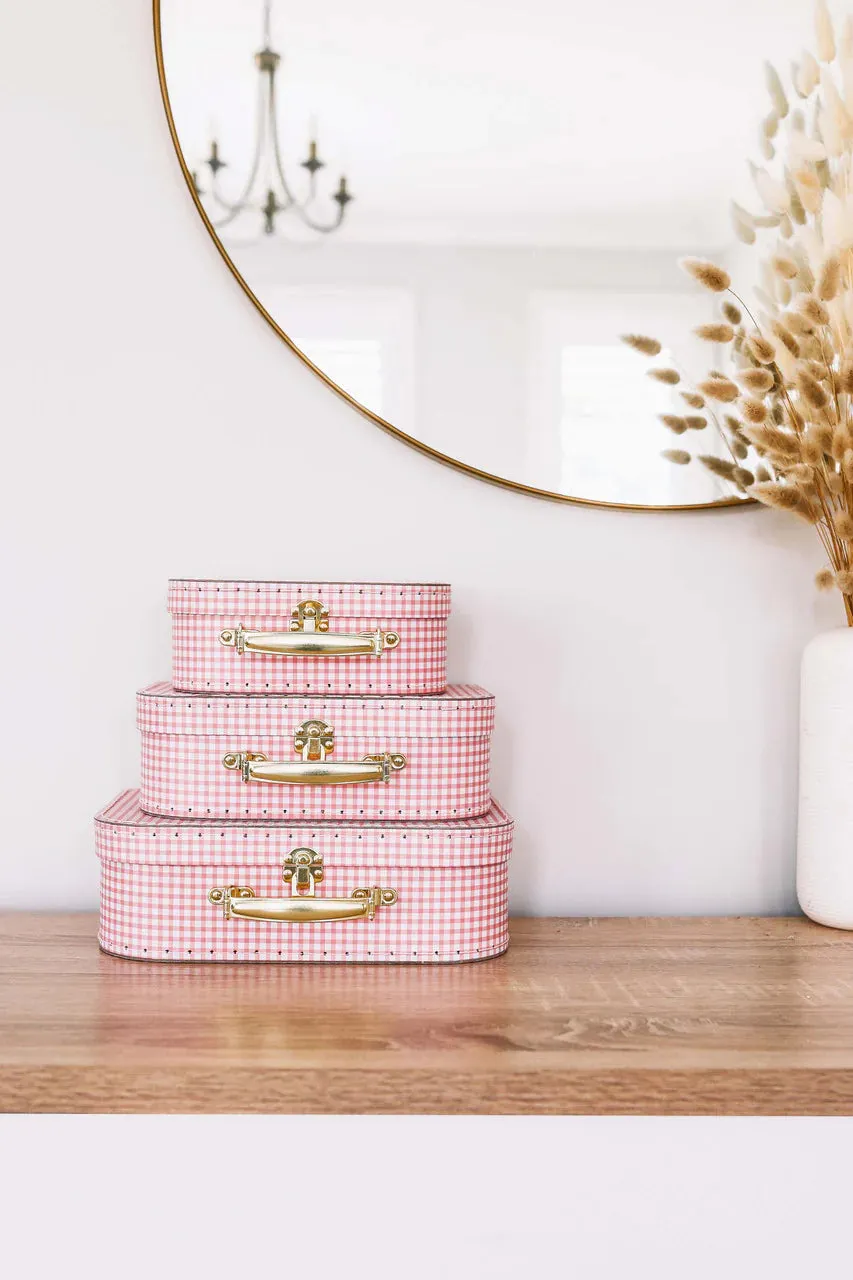 Alimrose Carry Case Set of 3 (Pink Gingham)