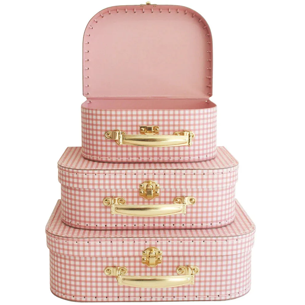 Alimrose Carry Case Set of 3 (Pink Gingham)