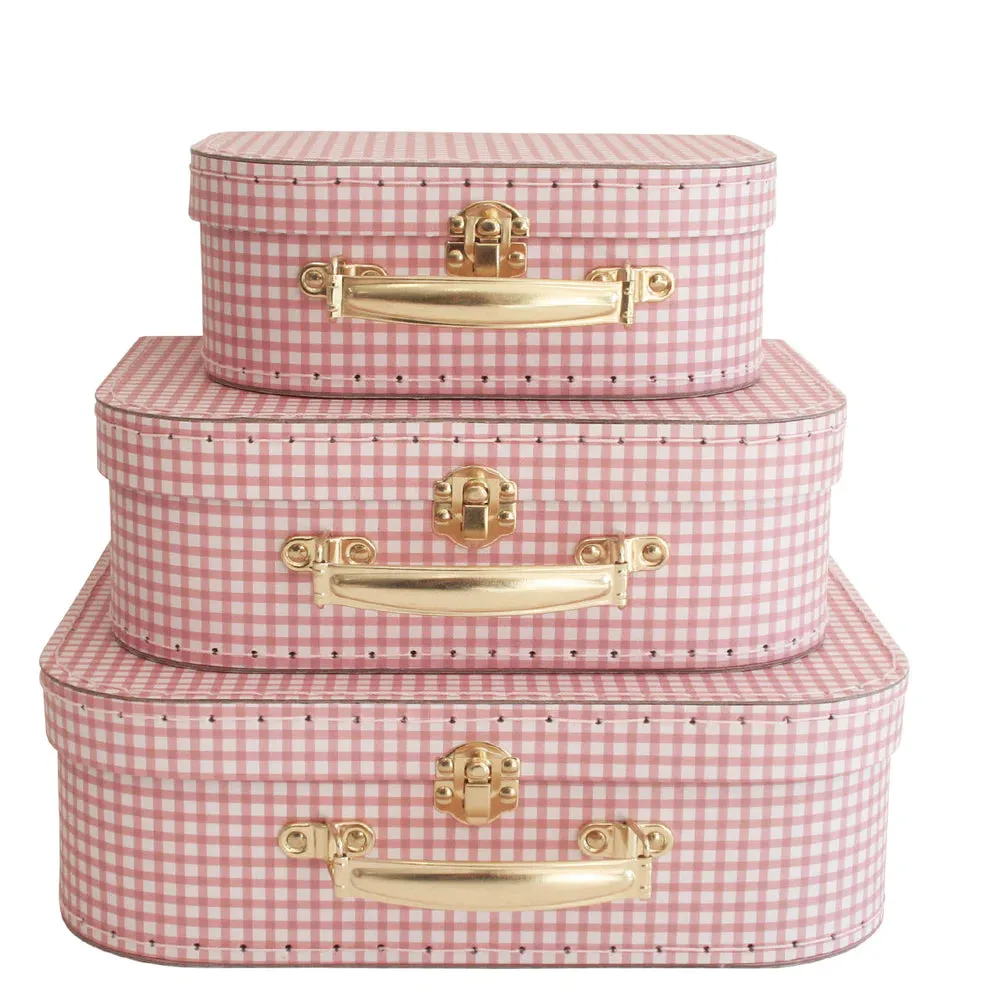 Alimrose Carry Case Set of 3 (Pink Gingham)