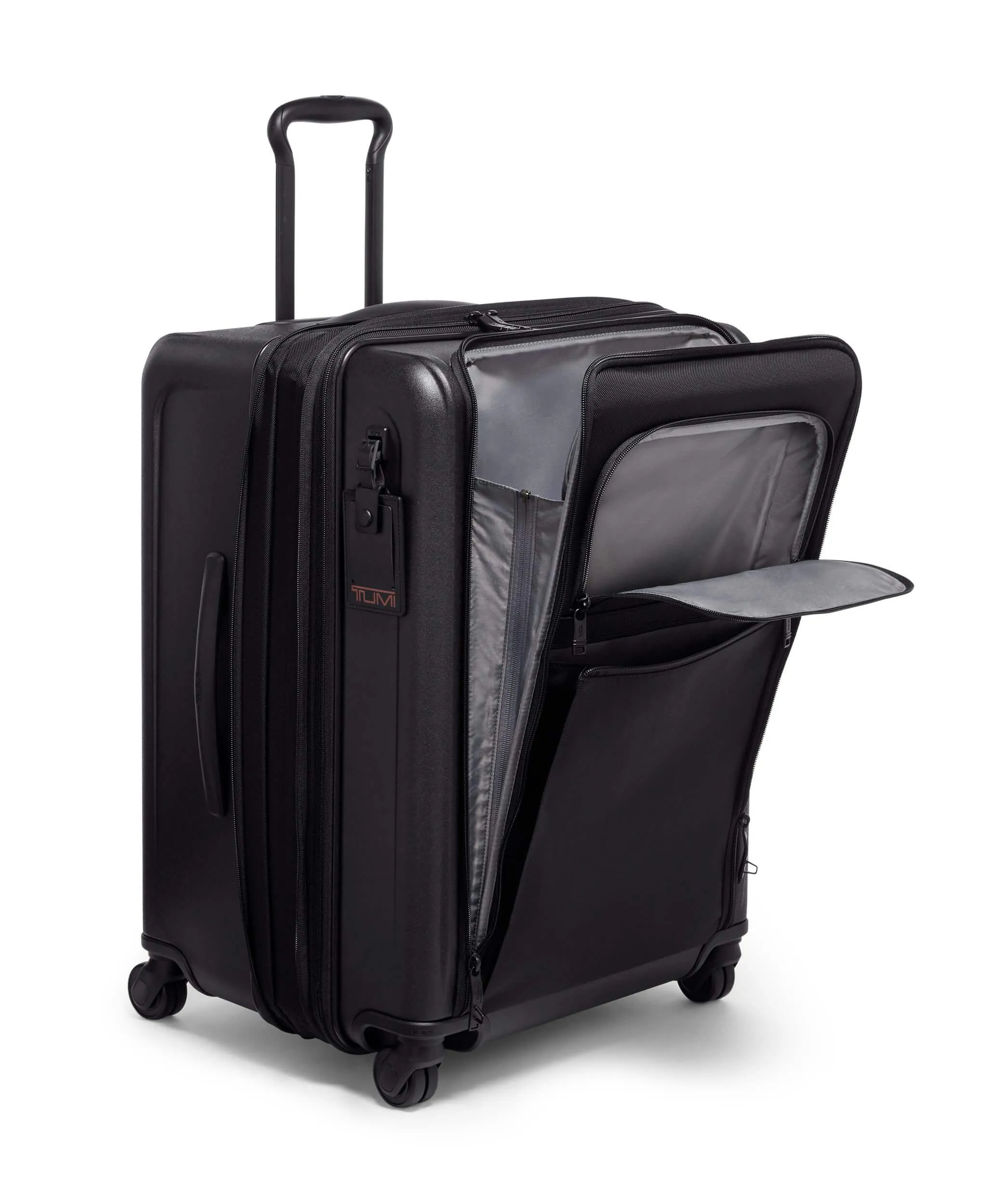 ALPHA HYBRID 4 Wheeled Short Trip Expandable Checked Luggage 66 cm - Black