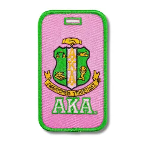 Alpha Kappa Alpha AKA Shield Embroidered Luggage Tag