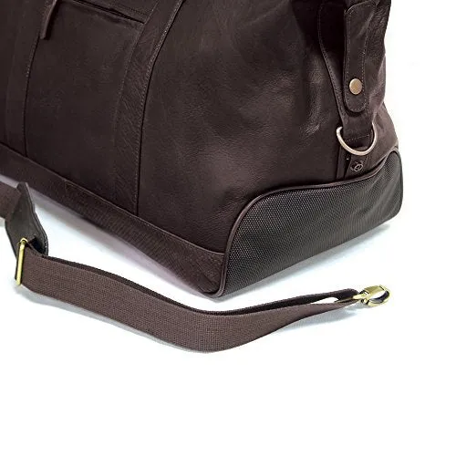 Bellino Eiffel Leather Duffel, 20" L, Black