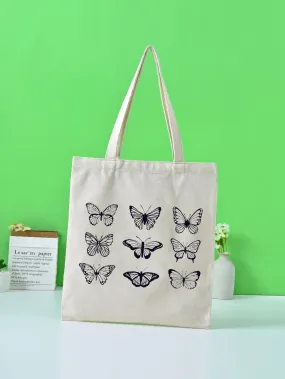 binfenxie - Butterfly Pattern Shopper Bags  - Women Tote Bags