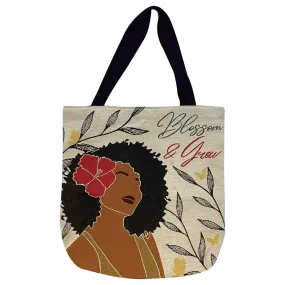 Blossom and Grow Woven Tote Bag