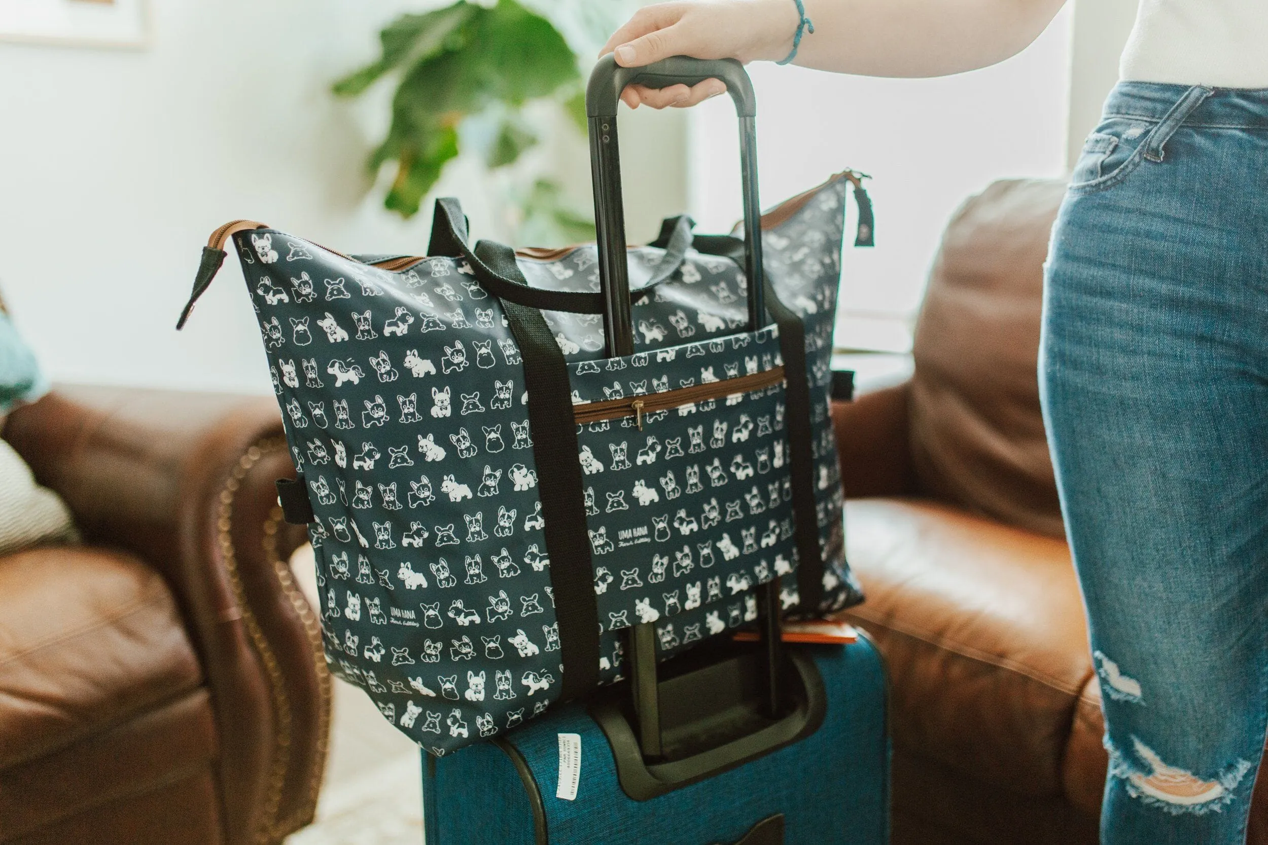 Blue Summer Tails Extra Large Travel Tote