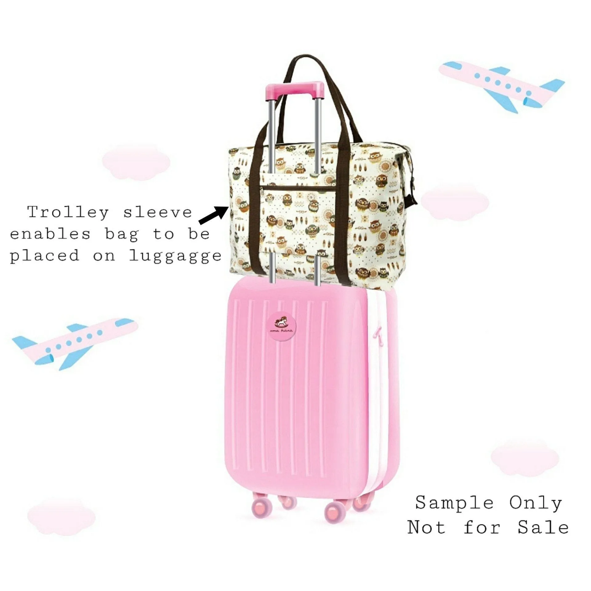 Blue Summer Tails Extra Large Travel Tote