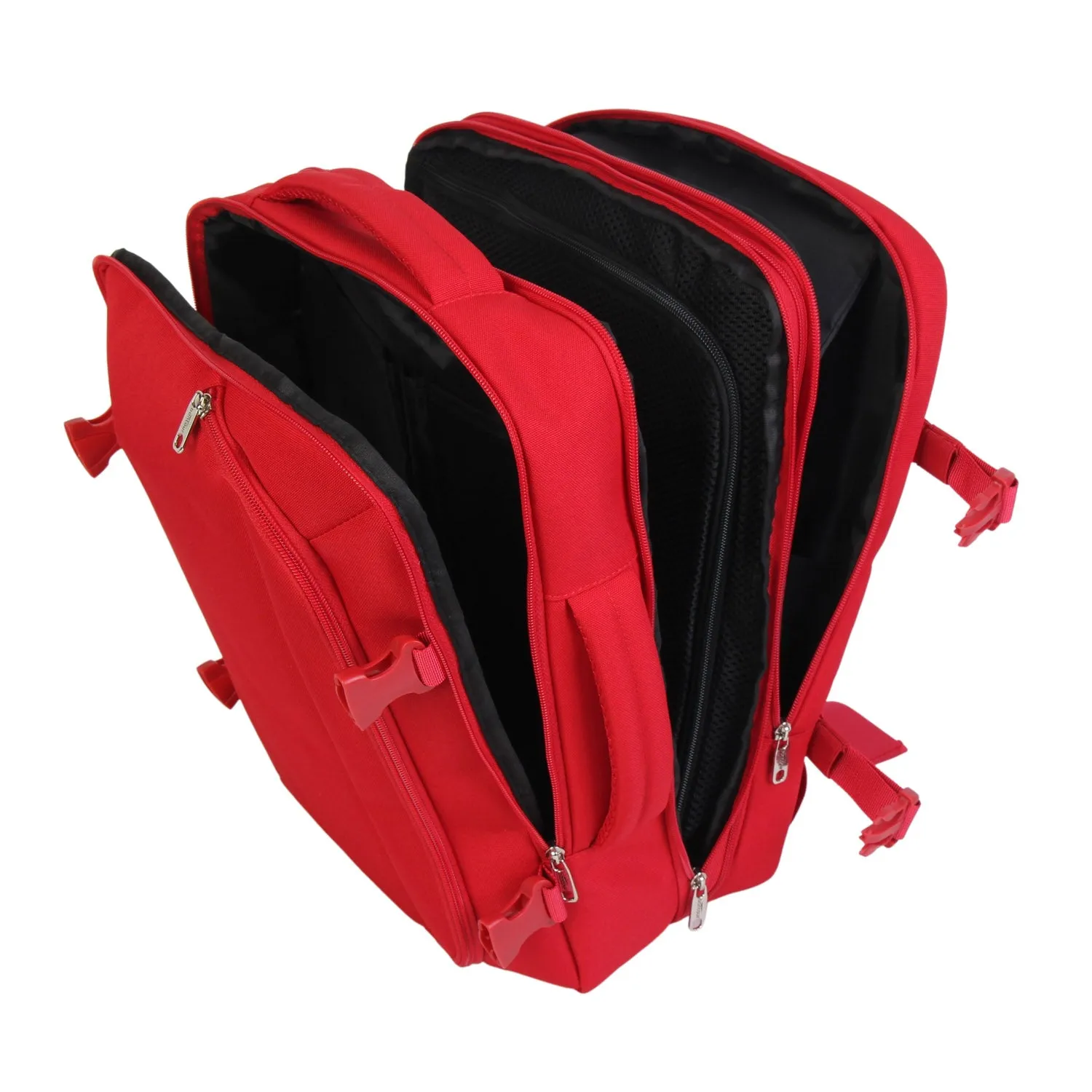 BONTOUR FlexiGo Backpack for Wizzair 40x30x20cm, Expandable Carry-On hand luggage in Red color