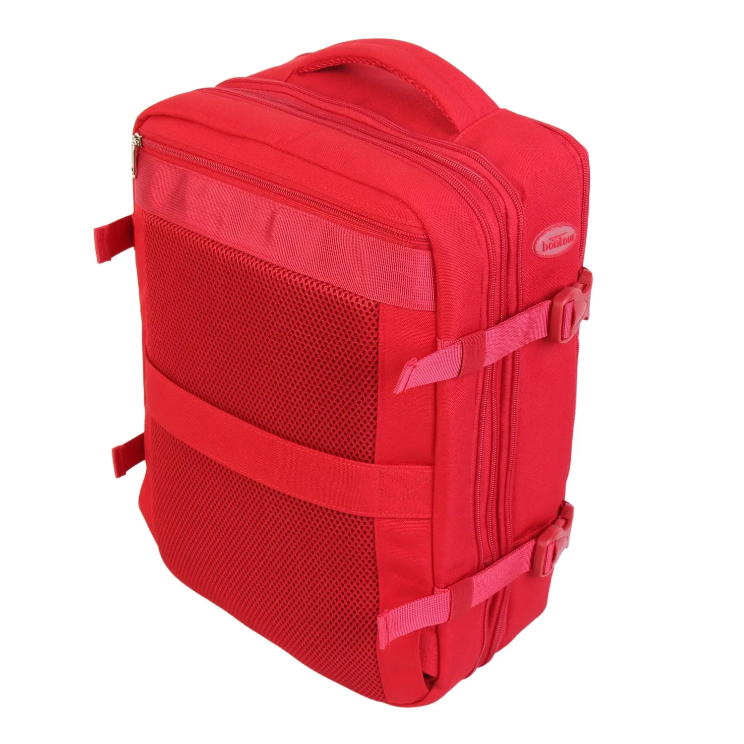 BONTOUR FlexiGo Backpack for Wizzair 40x30x20cm, Expandable Carry-On hand luggage in Red color