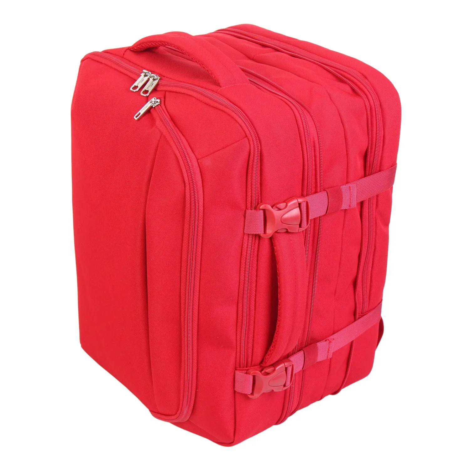 BONTOUR FlexiGo Backpack for Wizzair 40x30x20cm, Expandable Carry-On hand luggage in Red color