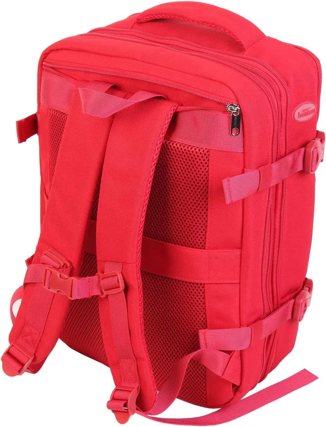BONTOUR FlexiGo Backpack for Wizzair 40x30x20cm, Expandable Carry-On hand luggage in Red color