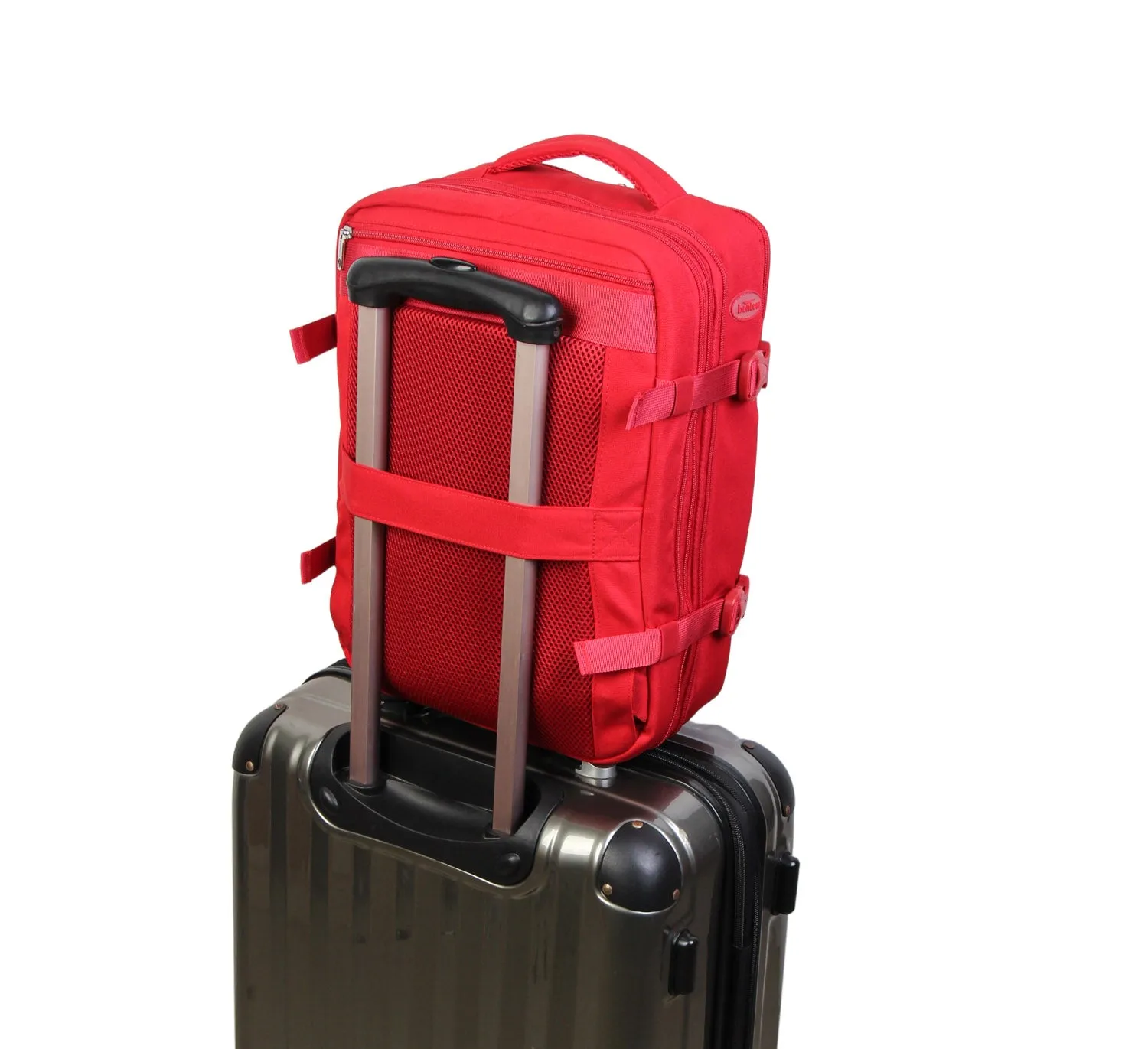 BONTOUR FlexiGo Backpack for Wizzair 40x30x20cm, Expandable Carry-On hand luggage in Red color