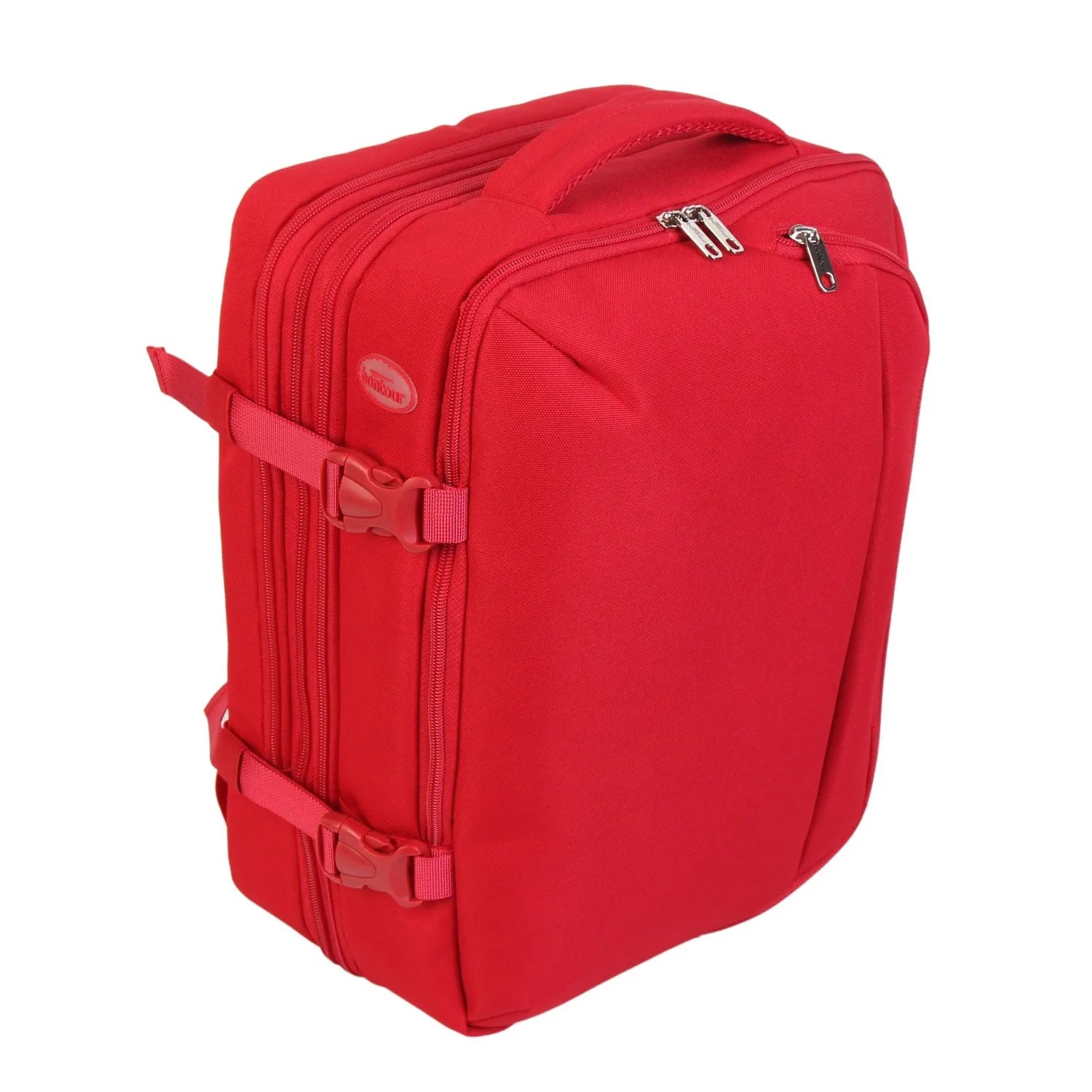 BONTOUR FlexiGo Backpack for Wizzair 40x30x20cm, Expandable Carry-On hand luggage in Red color