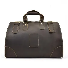 Dark Brown Crazy Horse Leather Duffel Bag