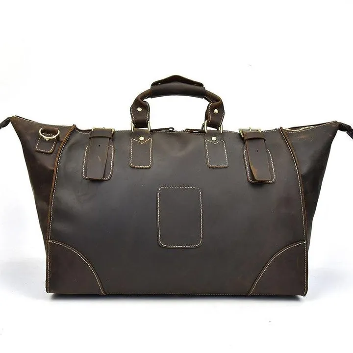 Dark Brown Crazy Horse Leather Duffel Bag