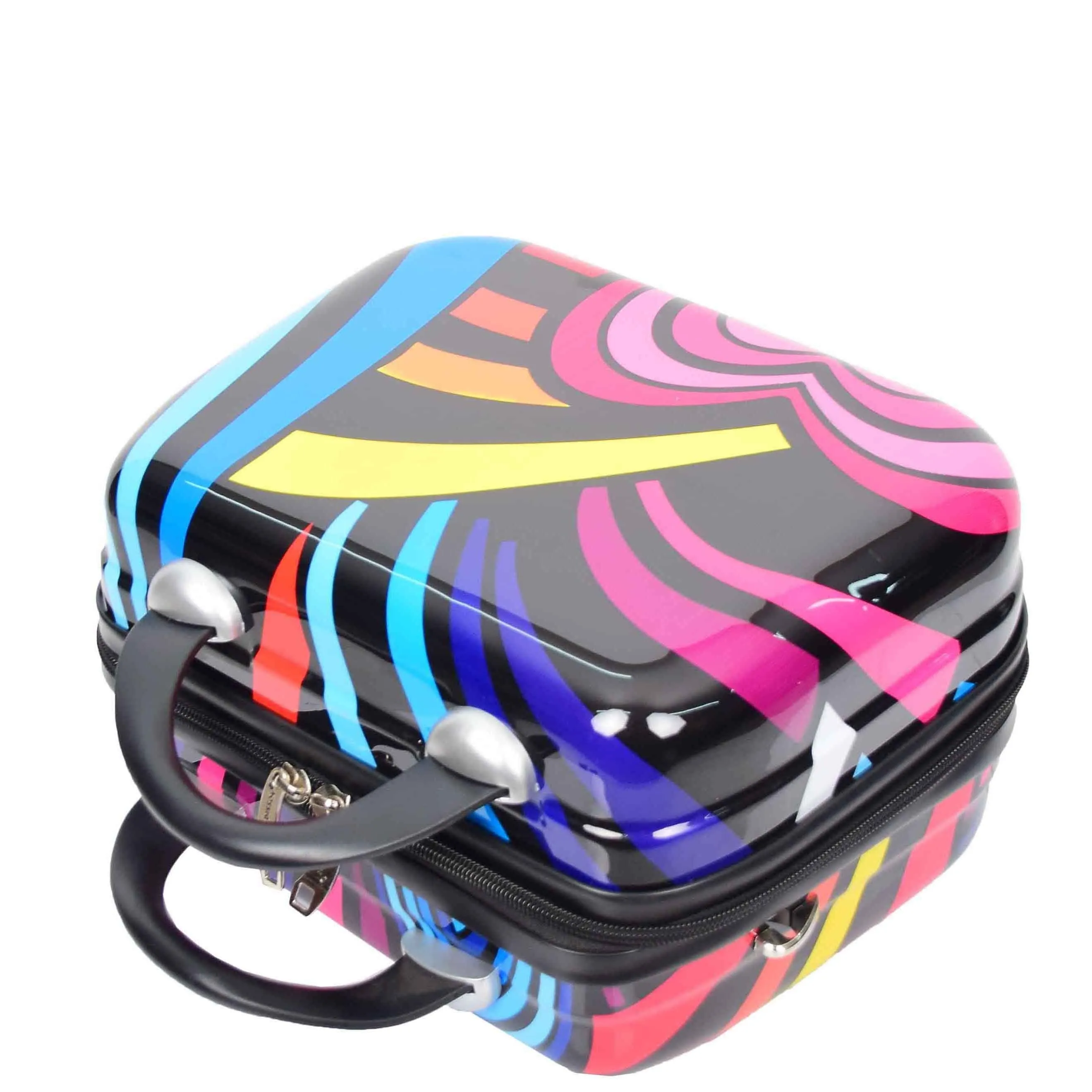 DR623 Hard Shell Beauty Cosmetic Case With Hearts Print