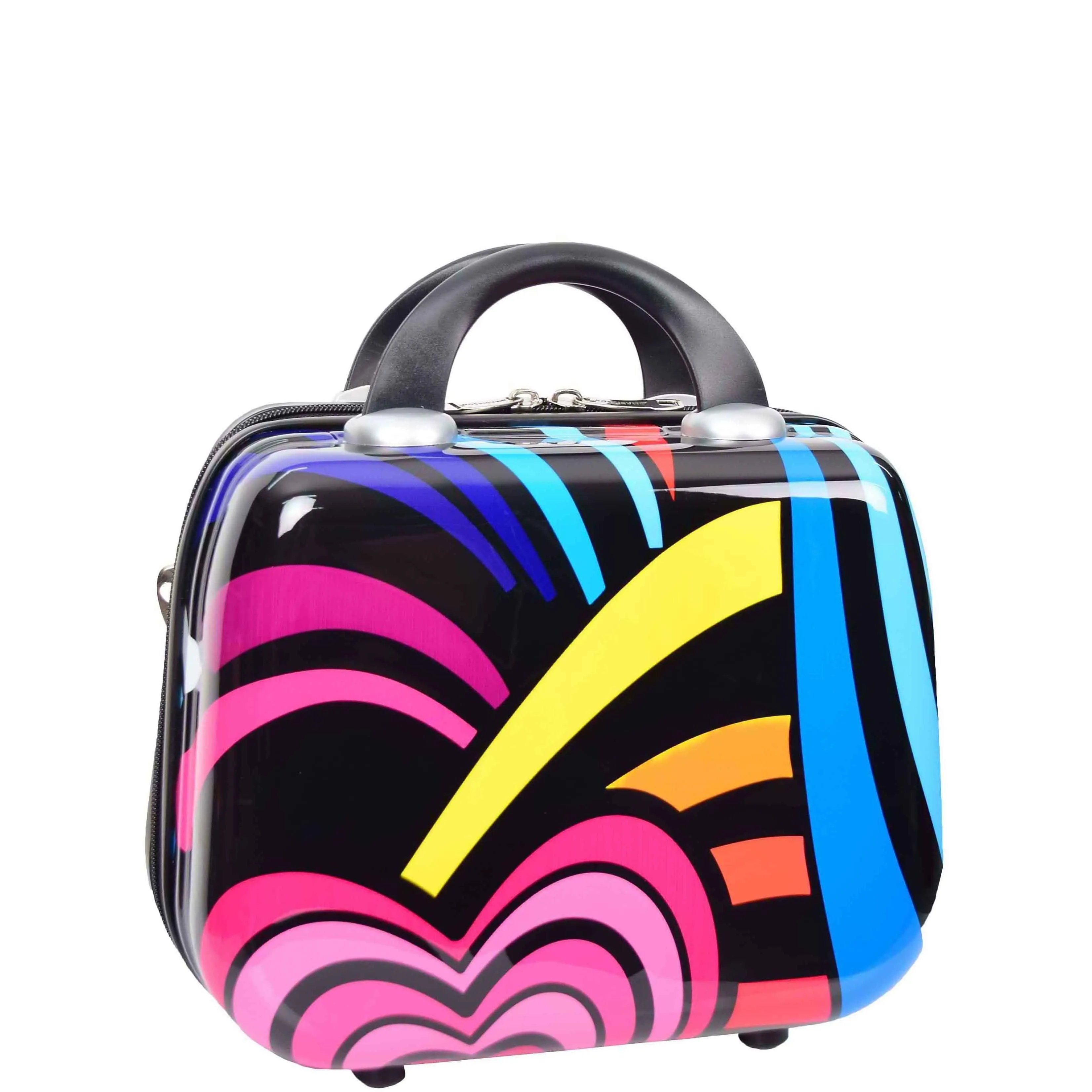 DR623 Hard Shell Beauty Cosmetic Case With Hearts Print