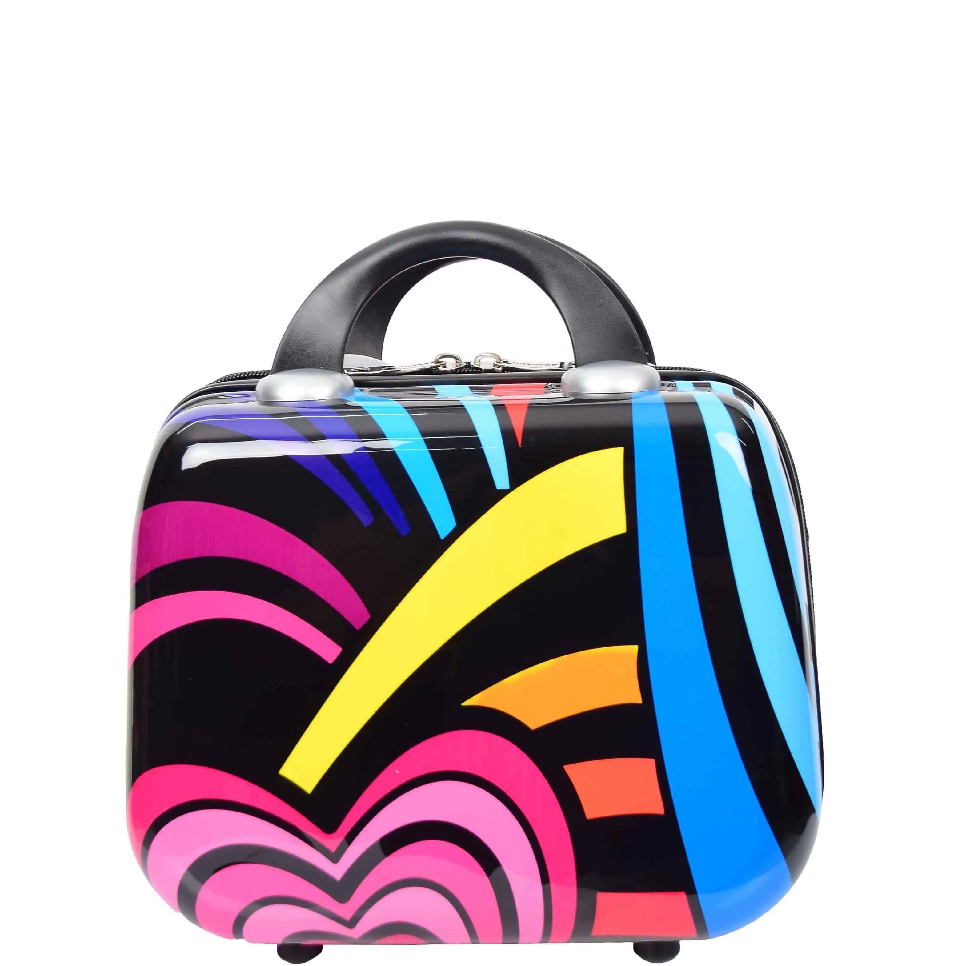 DR623 Hard Shell Beauty Cosmetic Case With Hearts Print