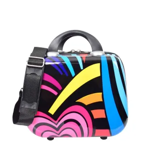 DR623 Hard Shell Beauty Cosmetic Case With Hearts Print