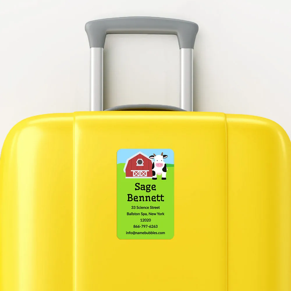 Farm Animals Luggage Tag Labels