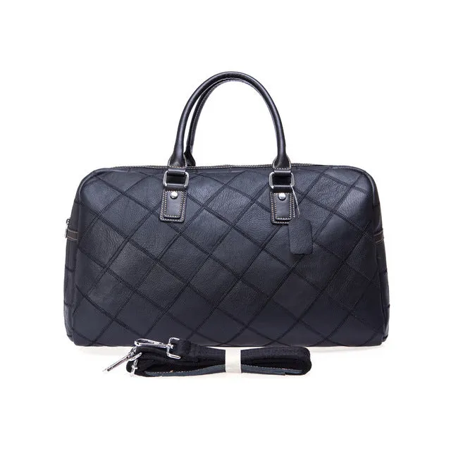 Genuine Leather Travel Duffel Bag Men Packing Cubes Travel Luggage Organizer Large Capacity Leather