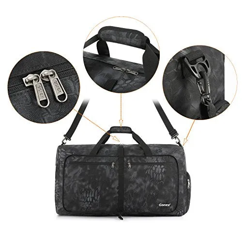 Gonex Cordura Duffle Bag, Packable Travel Duffel Water Resistant, 60L(Typhon)