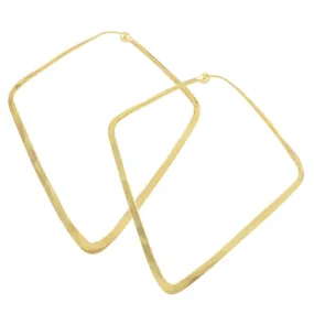 Hammered Diamond Hoops in Gold - 2 ½"