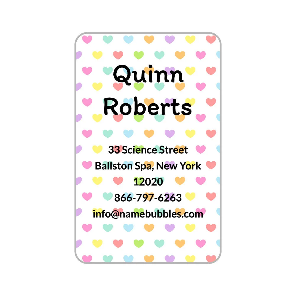 Hearts Luggage Tag Labels