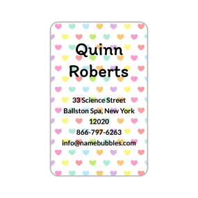Hearts Luggage Tag Labels