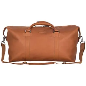 Kenneth Cole Reaction I Beg to Duff-er Colombian Leather 20" Single Compartment Top Zip Travel Duffel Bag, Cognac