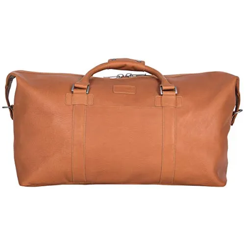 Kenneth Cole Reaction I Beg to Duff-er Colombian Leather 20" Single Compartment Top Zip Travel Duffel Bag, Cognac