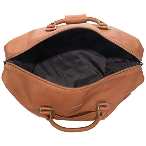 Kenneth Cole Reaction I Beg to Duff-er Colombian Leather 20" Single Compartment Top Zip Travel Duffel Bag, Cognac
