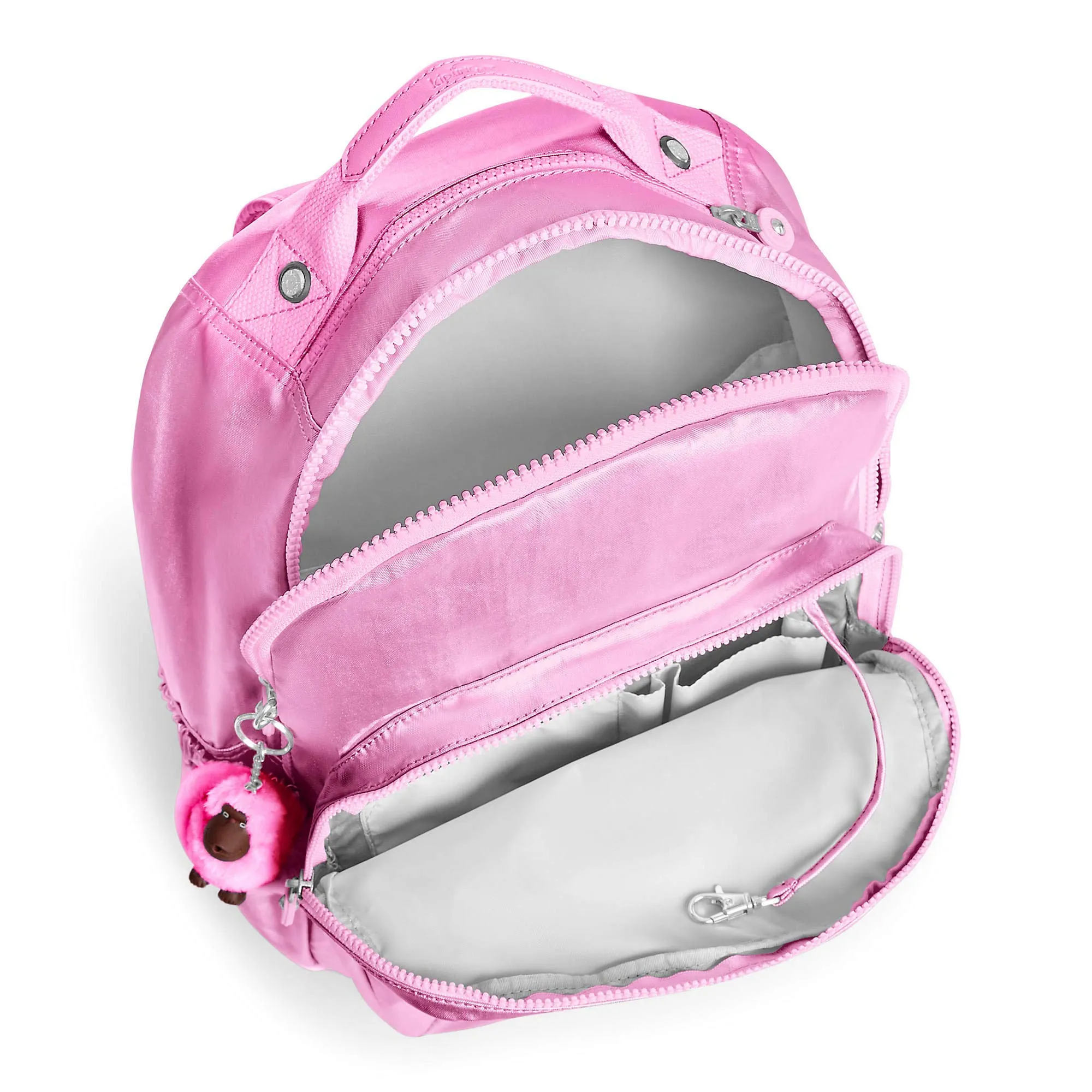 Kipling Seoul Go Large Metallic 15" Laptop Backpack Prom Pink Metallic