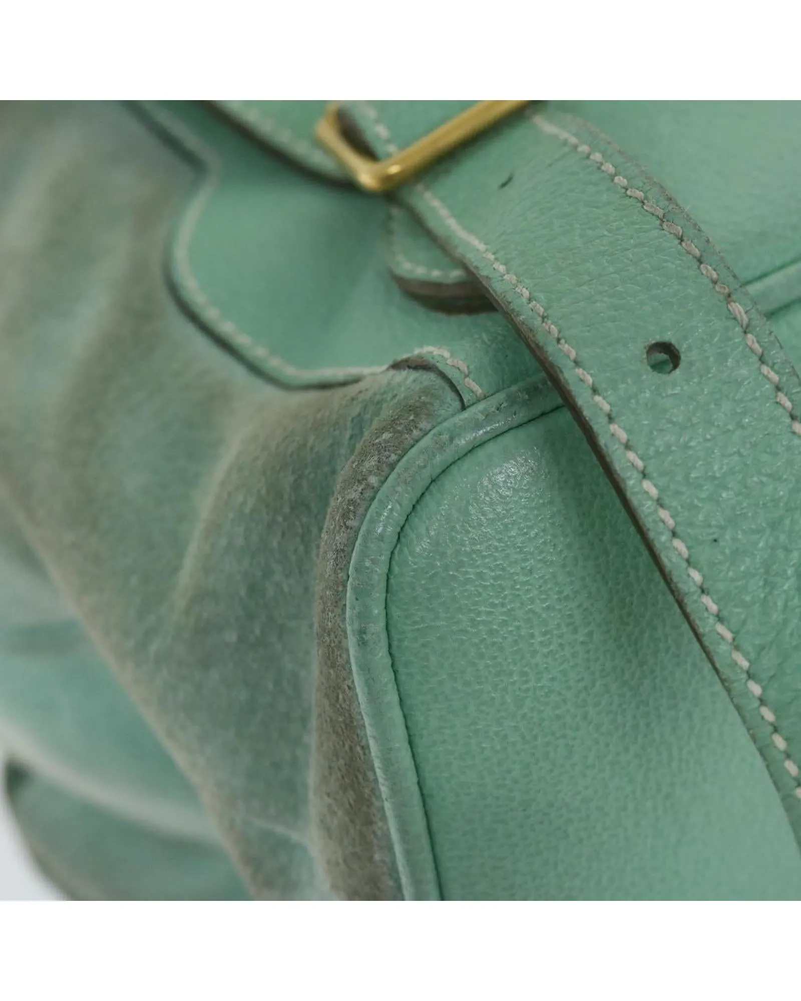 Light Blue Suede Bamboo Backpack - Italian Made