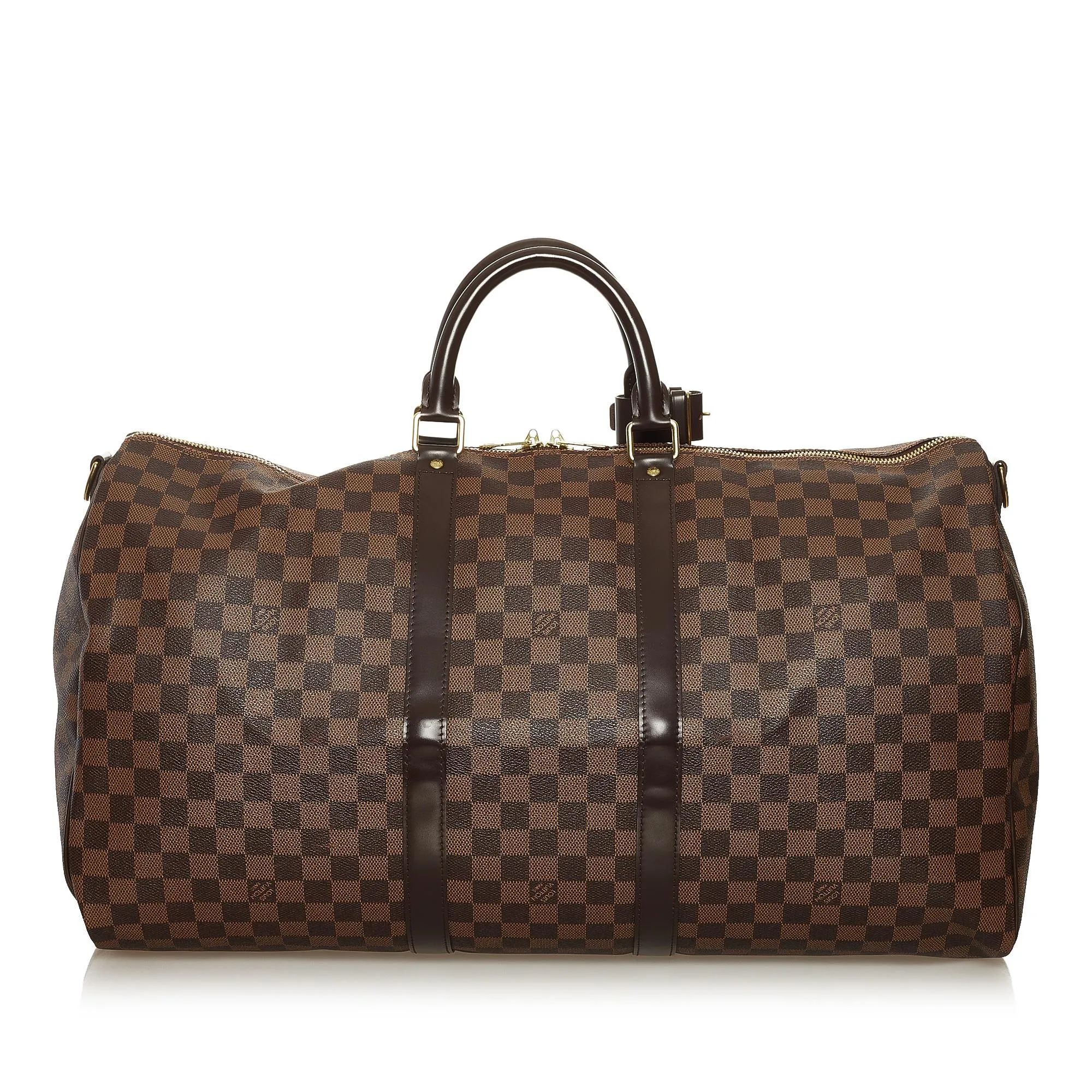 Louis Vuitton Damier Ebene Keepall Bandouliere 55 (SHG-36554)