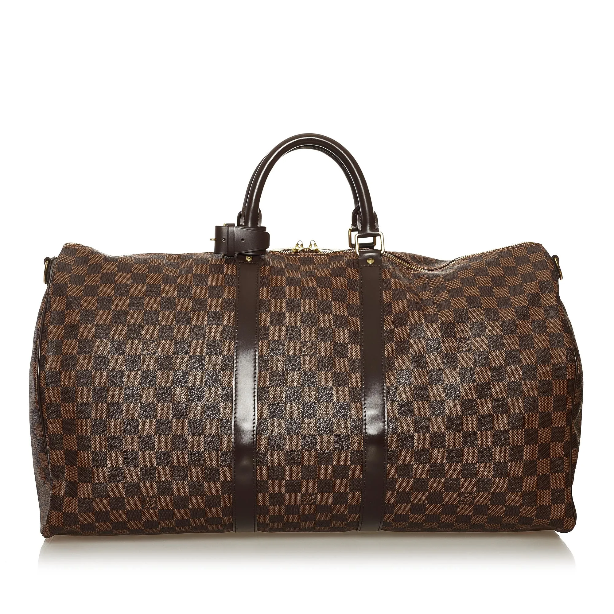 Louis Vuitton Damier Ebene Keepall Bandouliere 55 (SHG-36554)
