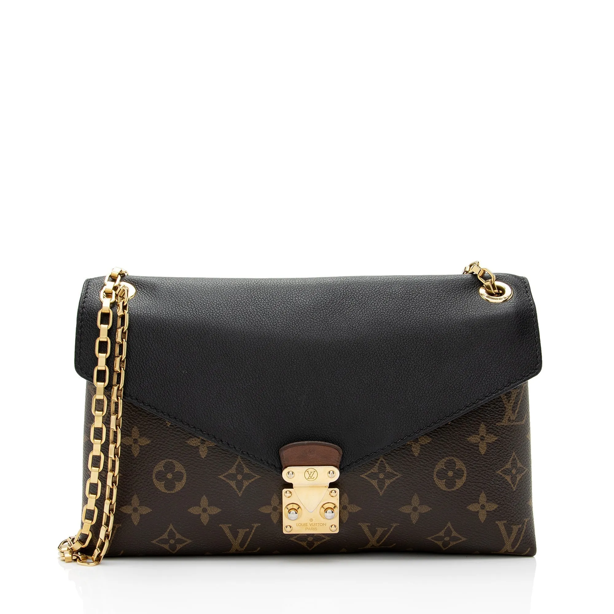 Louis Vuitton Monogram Canvas Pallas Chain Shoulder Bag (SHF-6axUqc)