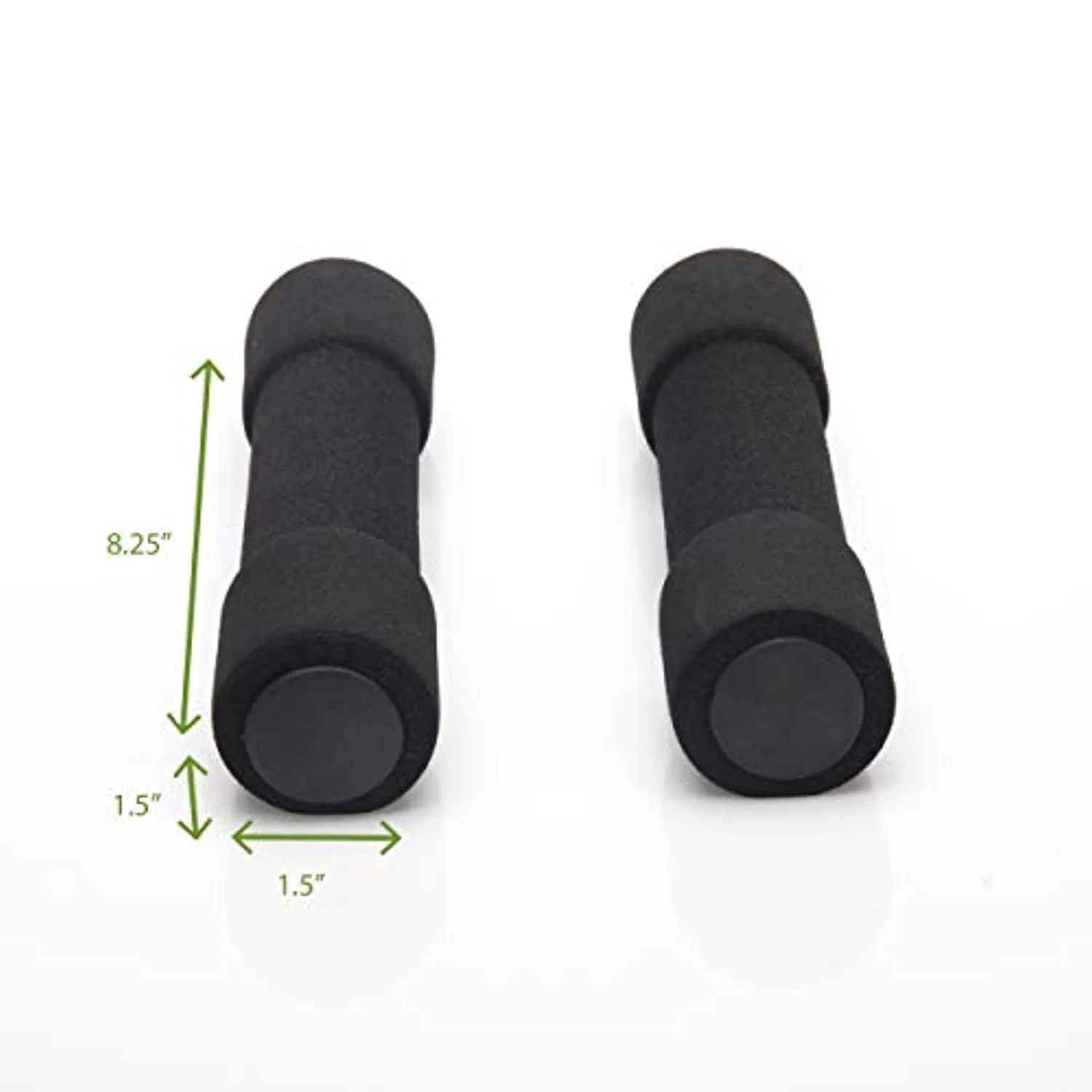 Mind Reader Soft Hand Indoor Outdoor Workout, Rubber Dumbbells, Home Fitness Free Weights, 1.1 lbs, Set of 2, 1.1 Pounds, Black