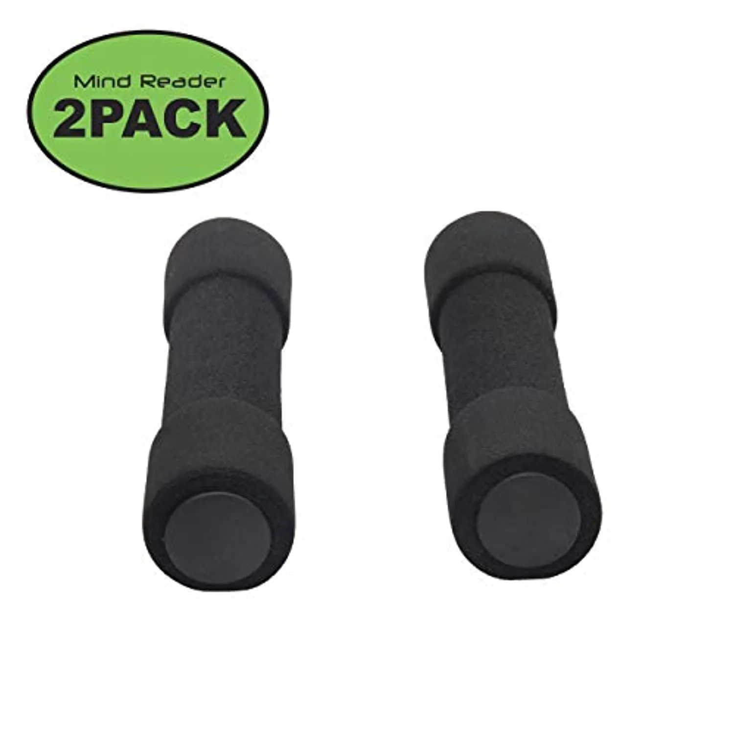 Mind Reader Soft Hand Indoor Outdoor Workout, Rubber Dumbbells, Home Fitness Free Weights, 1.1 lbs, Set of 2, 1.1 Pounds, Black