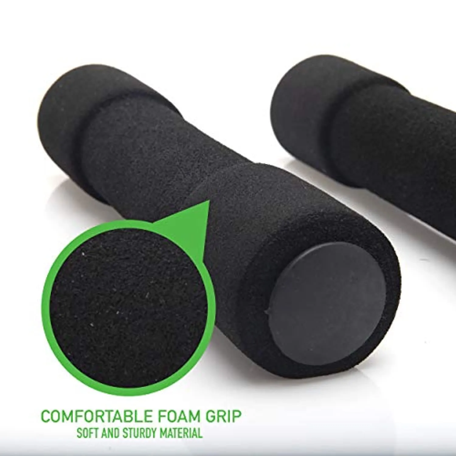 Mind Reader Soft Hand Indoor Outdoor Workout, Rubber Dumbbells, Home Fitness Free Weights, 1.1 lbs, Set of 2, 1.1 Pounds, Black