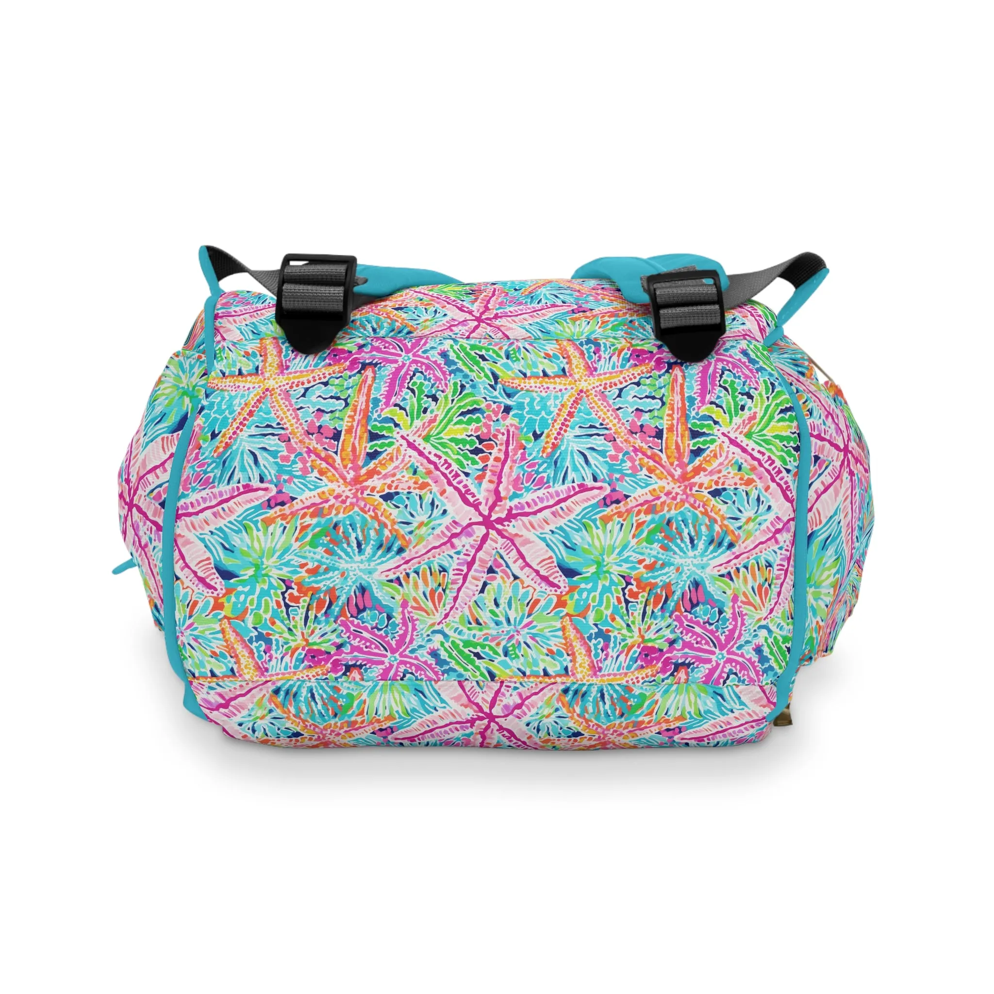 Oceanic Opulence: Vibrant Watercolor Starfish in a Sea of Color Multifunctional Diaper Backpack