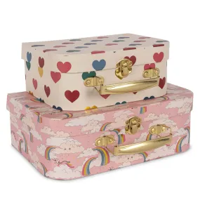 Pack of 2 Suitcase in Rainbow by Konges Sløjd