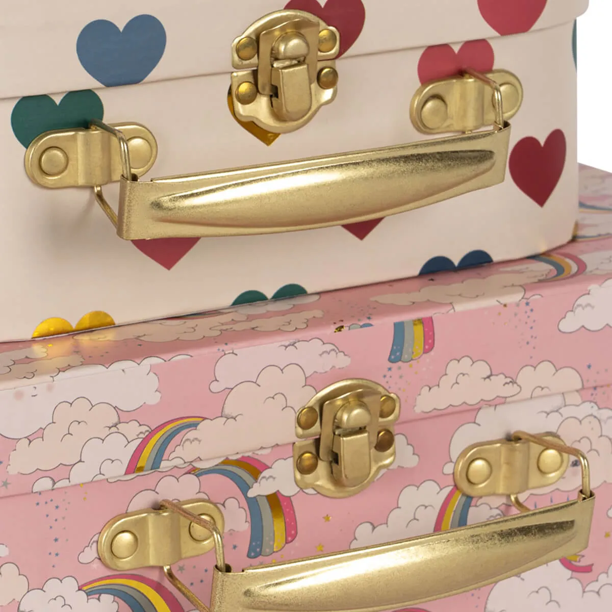 Pack of 2 Suitcase in Rainbow by Konges Sløjd