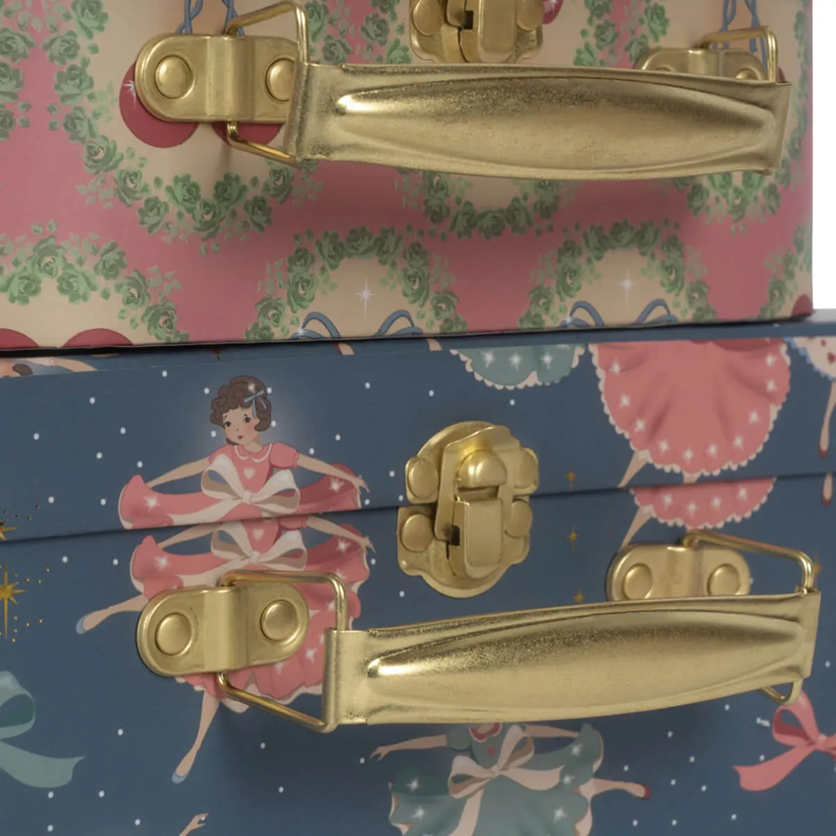 Pack of 2 Suitcase in Snow Bow Ballerina by Konges Sløjd